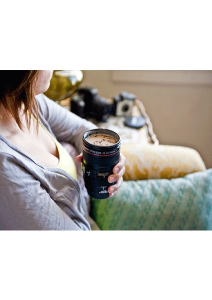 Kamera Lens Görünümlü Çelik Termos Kupa Bardak modelleri