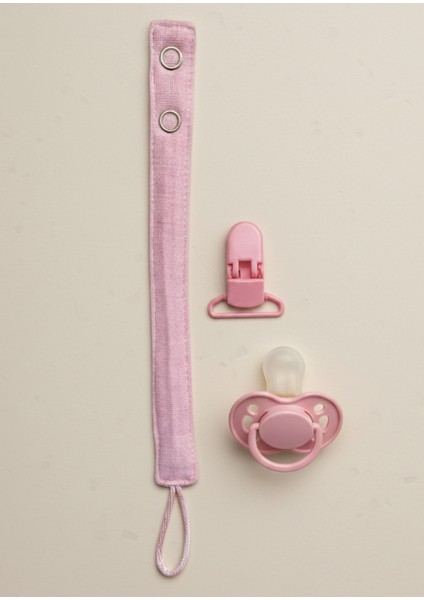 Pamuk Müslin Bebek Emzik Askısı Plastik Klips Kolay Açılır Emzik Tutacağı 1-1