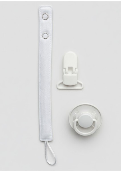 Pamuk Müslin Bebek Emzik Askısı Plastik Klips Kolay Açılır Emzik Tutacağı 1-1