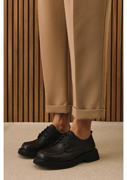 , Kadın Hakiki Deri Ayakkabı 1531050Z25100939K Siyah