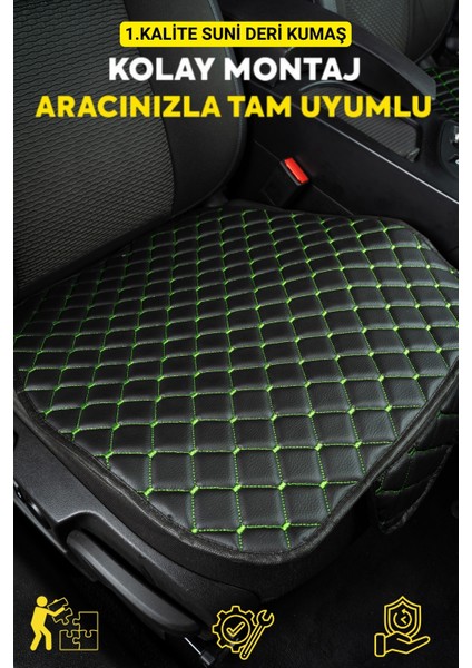 Ergonomik,ortopedik,suni Deri(Vinil) Kapitoneli Lüks Ototurco Koltuk Kılıfı-Minderi (7li Tam Set)