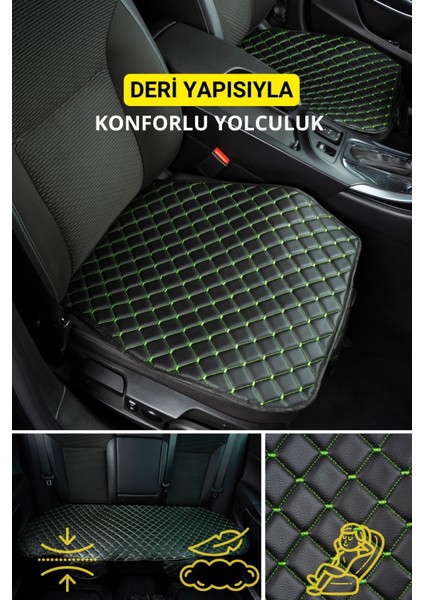 Ergonomik,ortopedik,suni Deri(Vinil) Kapitoneli Lüks Ototurco Koltuk Kılıfı-Minderi (7li Tam Set)