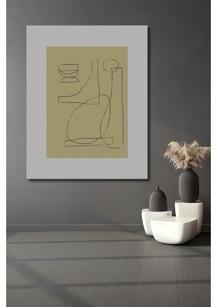 Dekoratif Ahşap Dikdörtgen Tablo Soyut Çizgiler