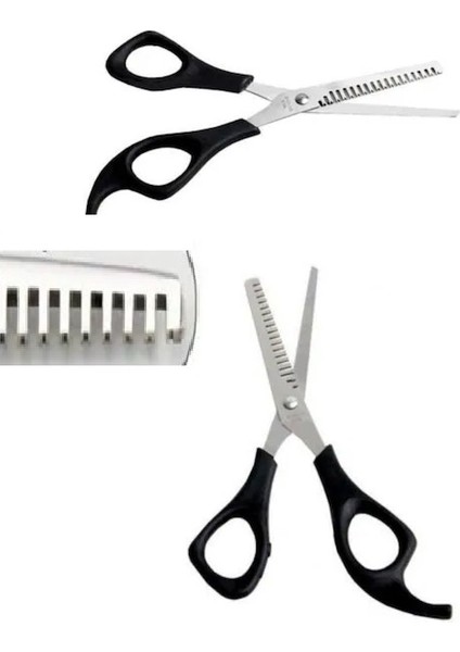 Berber Kuaför Ara Makası Paslanmaz Çelik Plastik Saplı Ara Makas