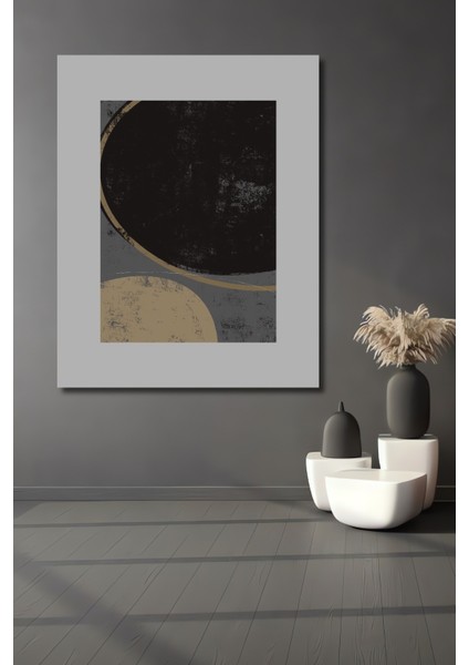 Dekoratif Ahşap Dikdörtgen Tablo Soyut Daireler