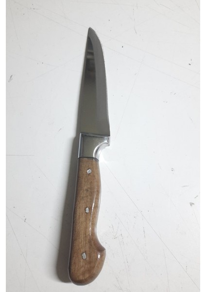 Ahşap Saplı 29 cm Kurban Bıçağı Metalik Korumalı Yemek Mutfak Bıçağı No.2