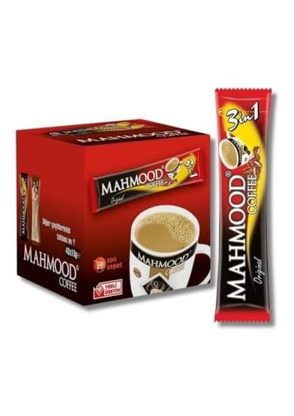 Mahmood Coffee 3ü1 Arada Hazır Kahve 48 Adet x 18 Gram fiyatları