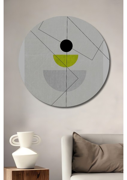 Dekoratif Ahşap Yuvarlak Tablo Geometrik Formlar