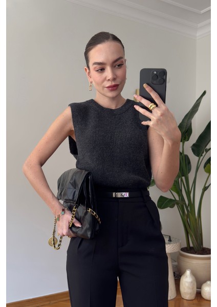 Orj Marka Triko Yeni Sezon Süveter- Antrasit