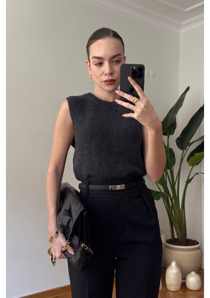 Orj Marka Triko Yeni Sezon Süveter- Antrasit