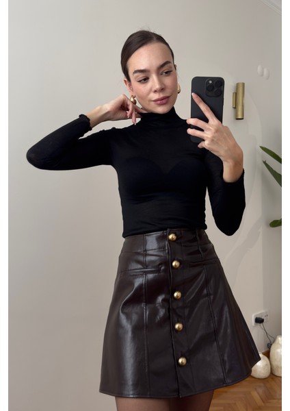 Sonsuz Kumaş Balıkçı Yaka Bluz- Siyah