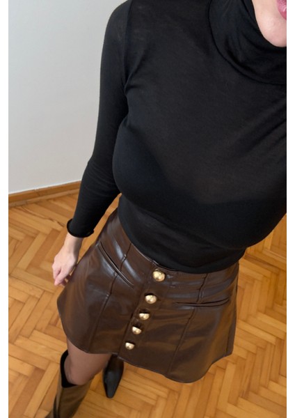 Sonsuz Kumaş Balıkçı Yaka Bluz- Siyah