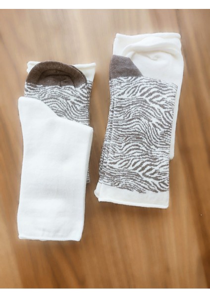 4'lü Leopar desenli ve Krem Pamuklu Kadın Çorap indirimleri