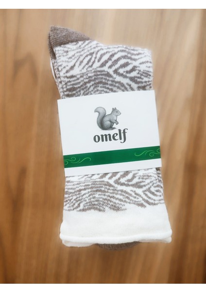 4'lü Leopar desenli ve Krem Pamuklu Kadın Çorap