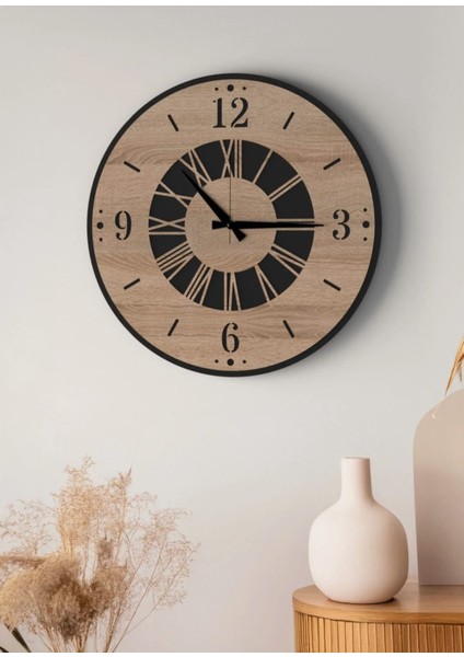 Modern Ahşap Duvar Saati Sağlam **çok Şık** ve Birarada..no:67