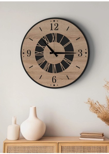 Modern Ahşap Duvar Saati Sağlam **çok Şık** ve Birarada..no:67 fırsatları