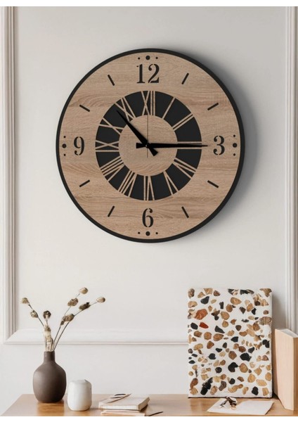 Modern Ahşap Duvar Saati Sağlam **çok Şık** ve Birarada..no:67 indirimleri