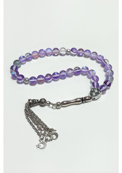 Nrtmsa Neon Kuvars Doğaltaş Tesbih 8 Mm-Mor