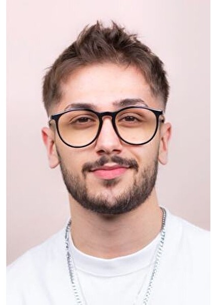 Erica Siyah Mavi Işık Filtreli Koruma Gözlüğü Hafif TR90 Çerçeve ile