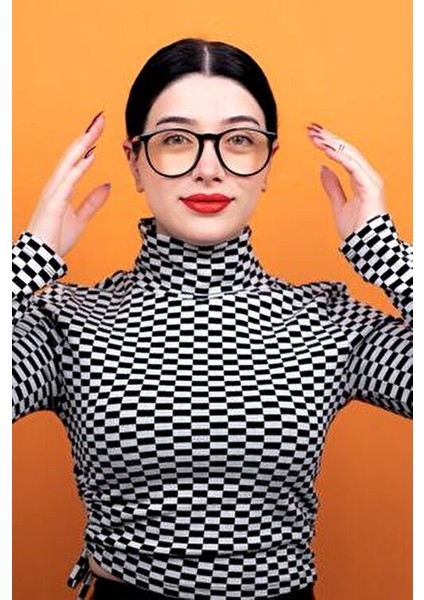 Erica Siyah Mavi Işık Filtreli Koruma Gözlüğü Hafif TR90 Çerçeve ile