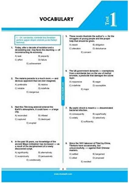YDS Tamamı Çözümlü Modüler Soru Bankası Set Mesleki Hazırlık İçin 2023 Yayınlı
