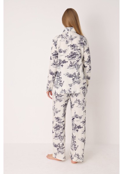 Kadın Uzun Kollu Önden Düğmeli Pijama Takım 68266 modelleri