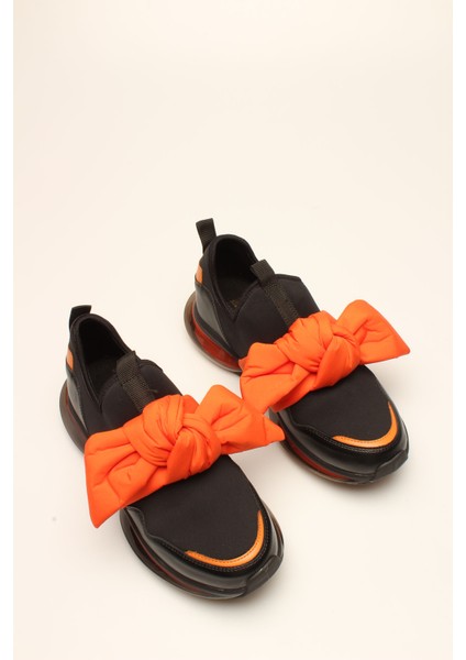 Idil Es Siyah-Turuncu Streç Kadın Spor