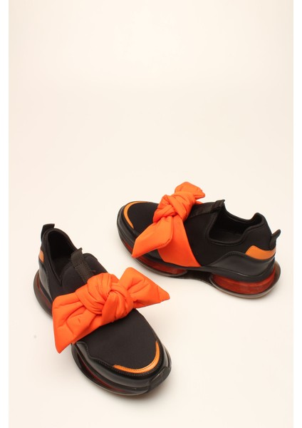 Idil Es Siyah-Turuncu Streç Kadın Spor modelleri