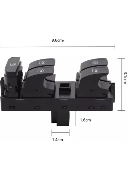 Vw Volkswagen T-Cross 2019-2023 Uyumlu Ön Sol Kapı Dörtlü Cam Açma Düğmesi 5G0959857