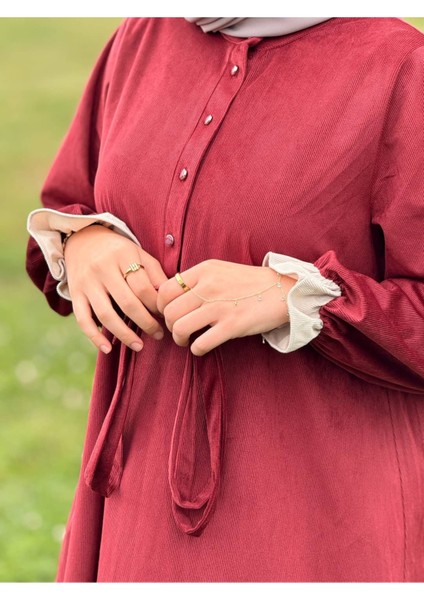 Ankanoor Garnili Kadife Elbise ANKA255112