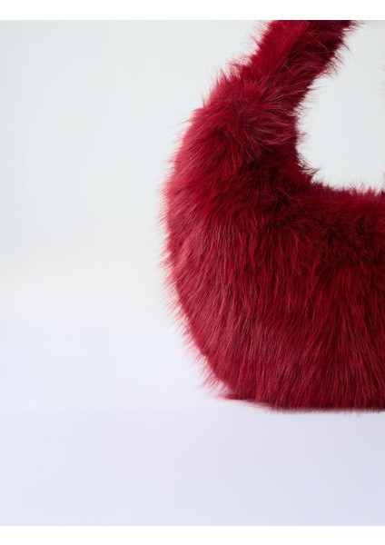 Bordo Peluş Omuz Çantası fiyatları