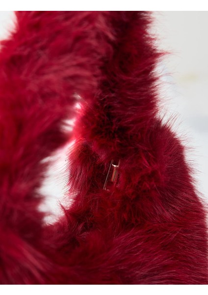 Bordo Peluş Omuz Çantası modelleri