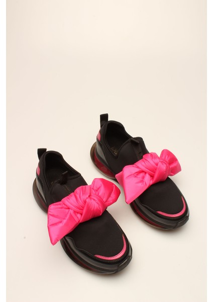 Idil Es Siyah-Fuşya Streç Kadın Spor