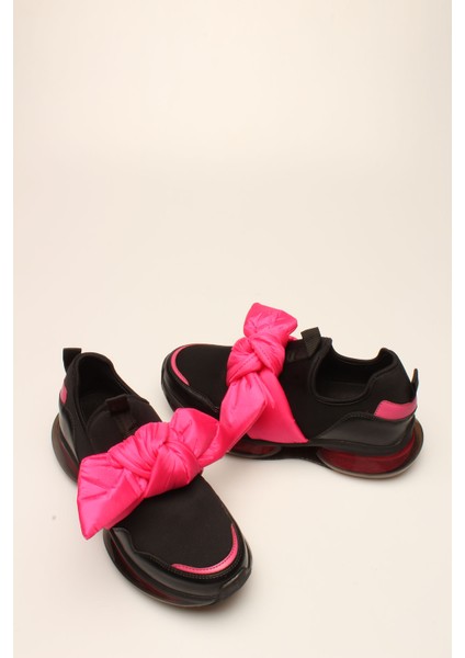 Idil Es Siyah-Fuşya Streç Kadın Spor modelleri