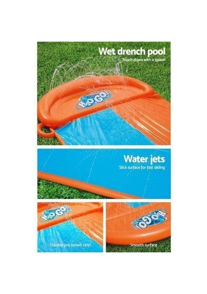 H2OGO! Çift Kişilik Su Kaydırağı 4,88 M Uzunlukta Eğlenceli Su Oyunları İçin