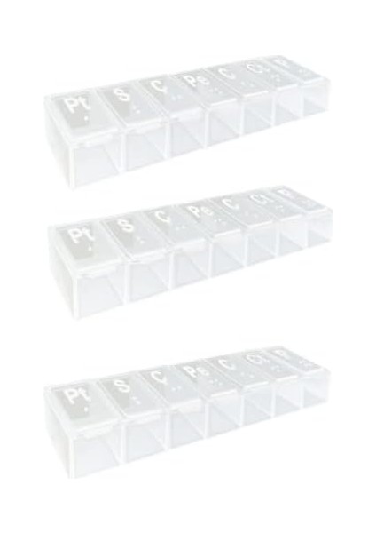 Mevadesing 3 Adet Haftalık Günlük Ilaç Saklama Kutusu Şeffaf - Hap Kabı
