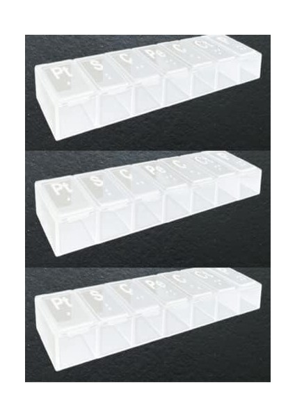 Mevadesing 3 Adet Haftalık Günlük Ilaç Saklama Kutusu Şeffaf - Hap Kabı fiyatları