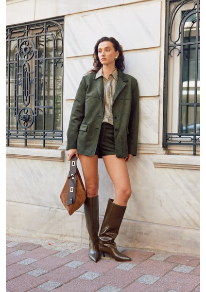 Suvea Taba Süet Deri Omuz Çantası indirimleri