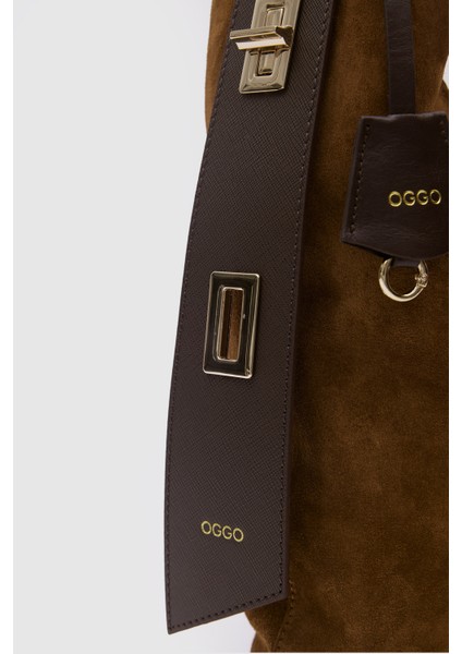 Suvea Taba Süet Deri Omuz Çantası