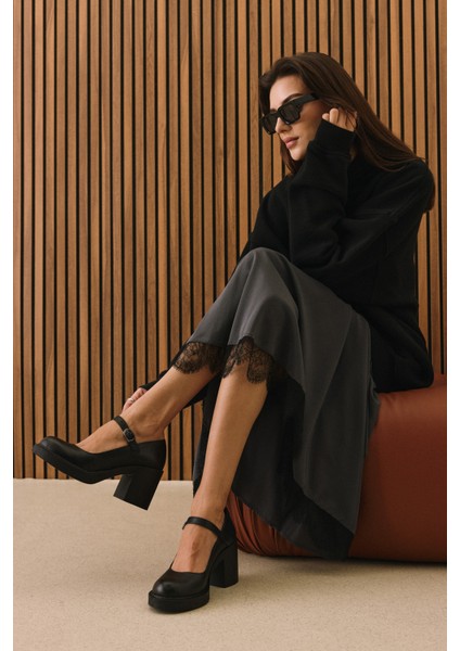 , Kadın Hakiki Deri Ayakkabı 1531050Z25101802Y Siyah fiyatları