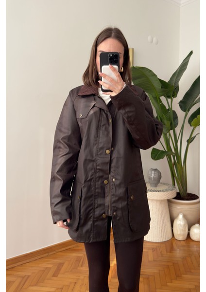 Kadife Yaka Cep Detaylı Orj Ceket- Kahverengi