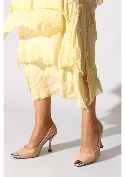 Idil Bej Cilt Kroko Kadın Stiletto