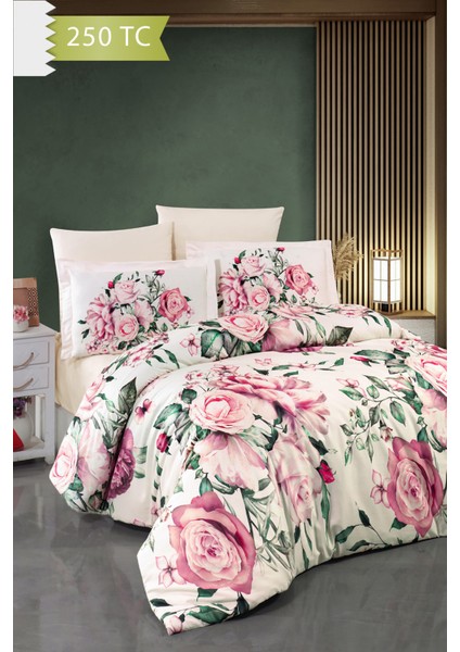 250 Tc Bambu Karışımlı Pamuk Saten Nevresim Takımı – Çift Kişilik - Vintage