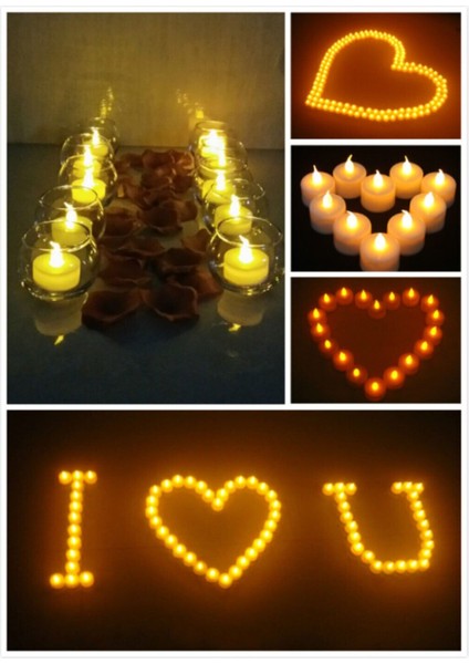 LED Işıklı Dumansız Pilli Mum 20 Adet Pil Dahil fırsatları