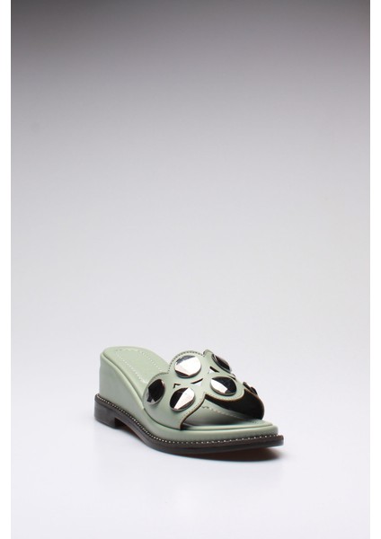 Idil Mint Yeşili Cilt Kadın Terlik modelleri