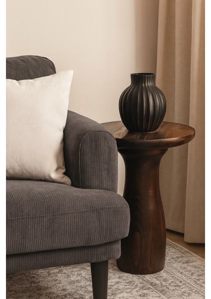 Ceviz Renk Masif Ahşap Yan Sehpa – Modern ve Zarif Mantar Sehpa fiyatları