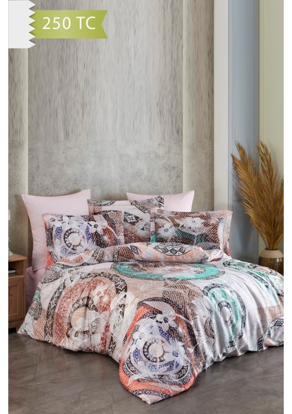 250 Tc Bambu Karışımlı Pamuk Saten Nevresim Takımı – Family Size - Fiosole