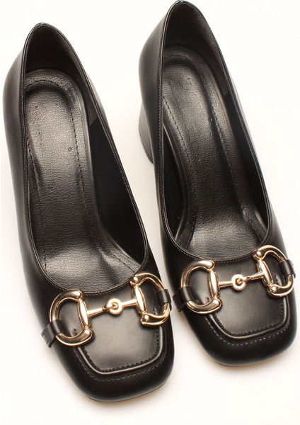 Idil Siyah Cilt Tokalı Kadın Topuklu modelleri