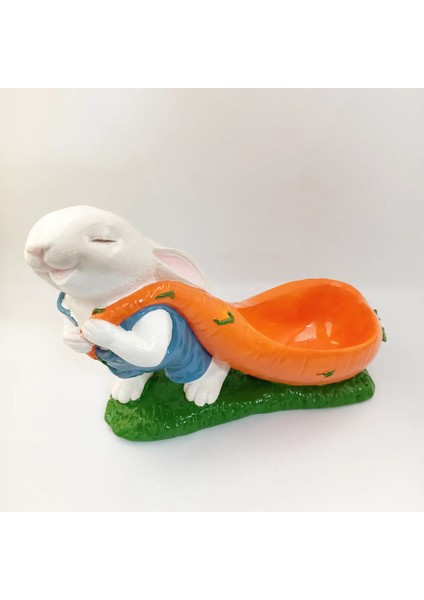 Havuç Sürükleyen Tavşan Saksı