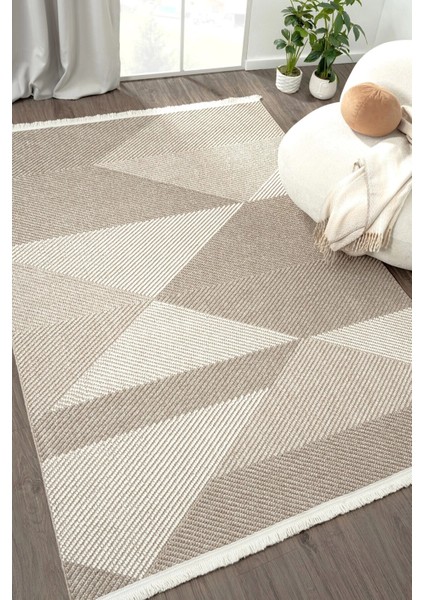 Krem Bej Vizon Yumuşak Dokuma Halı Salon Oturma Odası Mutfak Koridor Yolluk Halı 002